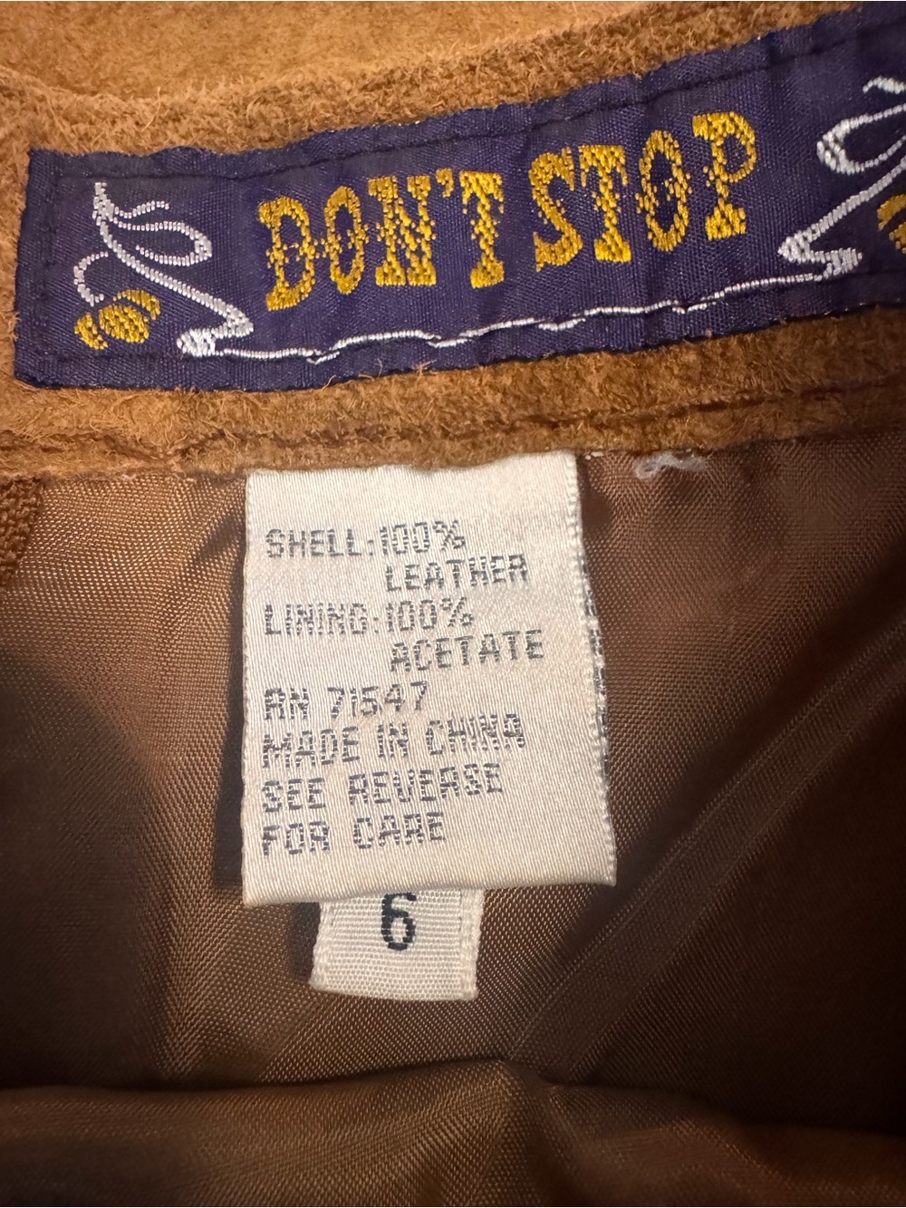 Vintage Don’t Stop camel Suede Pencil Skirt - Picture 5 of 8